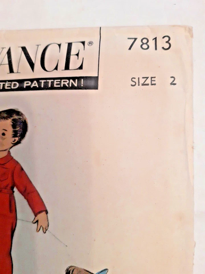 Sleeper Pajamas Top Bottoms 2 2T Advance 7813 Sewing Pattern VTG Cut Footed Boys - Image 3 of 4