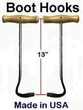 Long Boot Hooks Pulls for Western Cowboy 13" Long Tug Handles MADE in USA