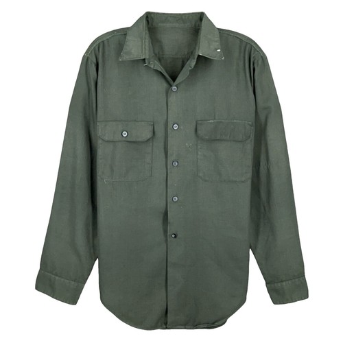 【60’s】rayon gabardine shirt VTG 50s 60s Rayon Gabardine Loop Collar Cropped Button Up Shirt