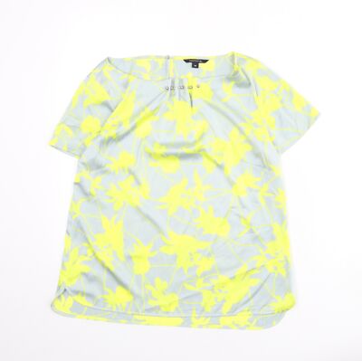 Comma Damen grau Blumenmuster Polyestermischung Bluse Größe 10