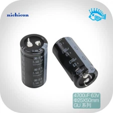 63V4700UF 4700uf63v 25x50 Nichicon GU series 105 degree electrolytic capacitor