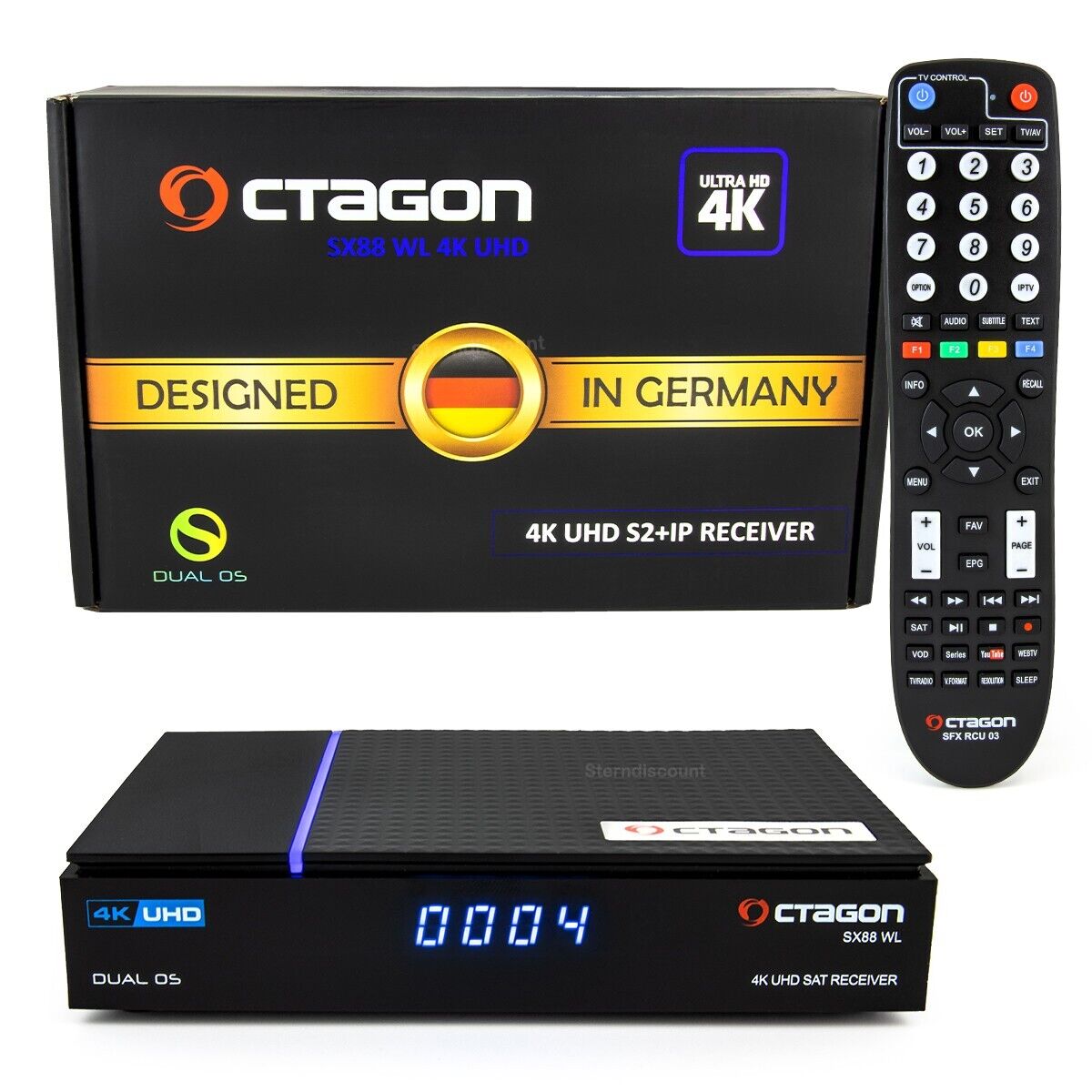 Octagon SX88 V2 4K WL UHD Sat Receiver Linux E2 H.265 HDMI DVB-S2 WiFi WLAN NEU