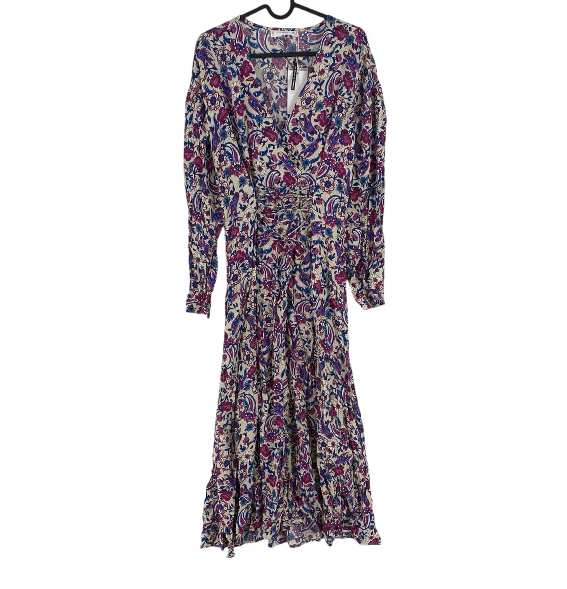 Robe asymétrique plissée avec ouverture - Femme | MANGO France (Guadeloupe
