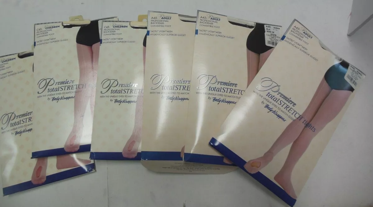Body Wrappers Professional Backseam Convertible Foot Tights Black
