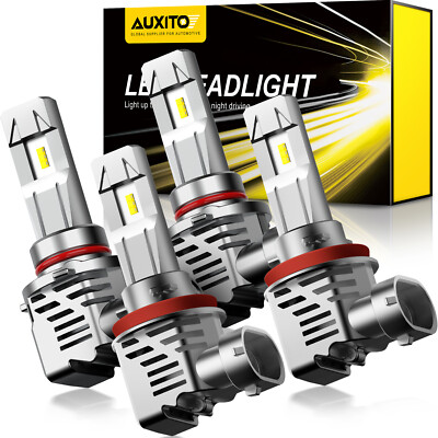 9005+H11 Ice Blue LED Headlight Hi/Lo Beam Bulbs – 4-Pack – For Dodge Ram 1500/2500 2011–2018