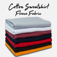 Solid 100 Cotton Sweatshirt Fleece Fabric - 60" Wide - Sold by the Yard
