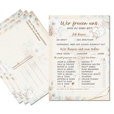 Hochzeitsspiel mit 52 Postkarten mit Fragen zum Ausfüllen Vintage Gästebuch