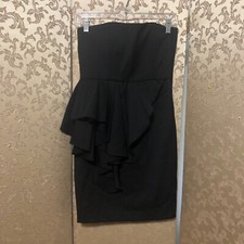 Alice + Olivia NWT Black Ruffle Strapeless Dress Size 4