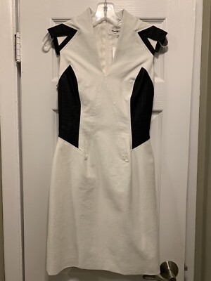 Helmut Lang Sleeveless/Cap Sleeve Sheath Dress White & Black Size 2 NWT | eBay Helmut Lang Sleeveless/Cap Sleeve Sheath Dress White & Black Size 2 NWT | eBay