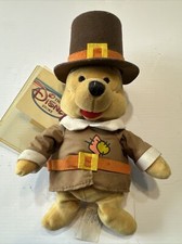 Disney Store Pilgrim Pooh 8" Mini Bean Bag Vtg