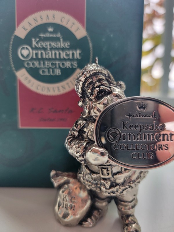 HALLMARK KANSAS CITY 1991 CONVENTION K.C. SANTA ~  SILVERPLATED ~ RARE ~ NEW