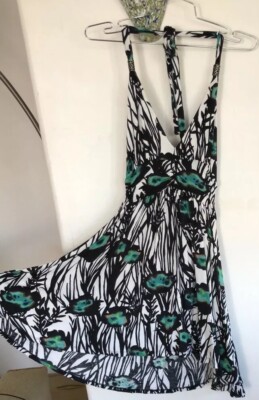 express floral halter dress Floral Print Tie Halter Neck Open Back Maxi Dress