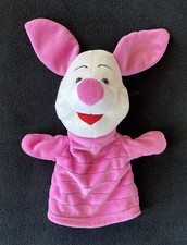 Piglet Hand Puppet Soft Stuffed 11" Plush Lined Pink Striped Winnie-the-Pooh