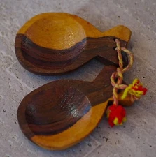 VINTAGE Wooden CASTANETS Flamenco Dancing 1960's Made in Spain