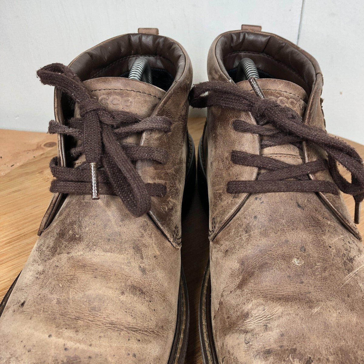 Ecco Boots Mens 44 US 10 GTX Brown Leather Chukka Shoes 