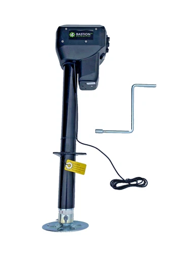 Bastion RV Electric Tongue Jack 3500 Lb Capacity Black Camper Trailer Power Jack