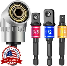 Adaptadores Para Taladro Llave De Carraca Juego Brocas Extension 1/4 3/8 1/2 Set