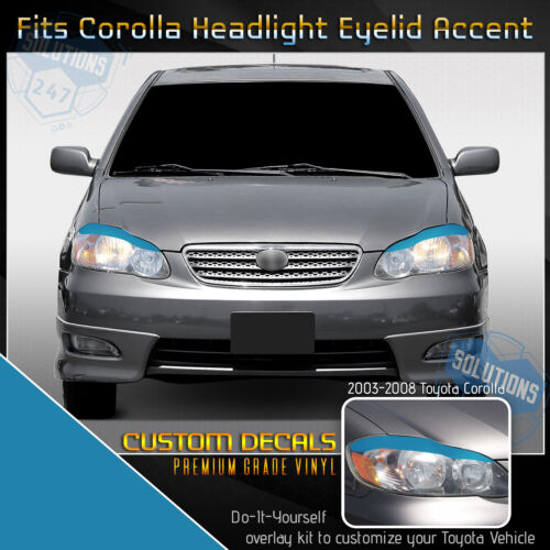 Juego de calcomanías de superposición de párpados de faros para Toyota Corolla 2003-2008 - mate - Imagen 18 de 18