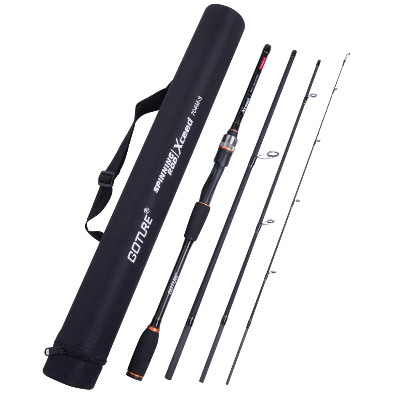 Ultralight Travel Fishing Rod with Case - 4pc Rod Set