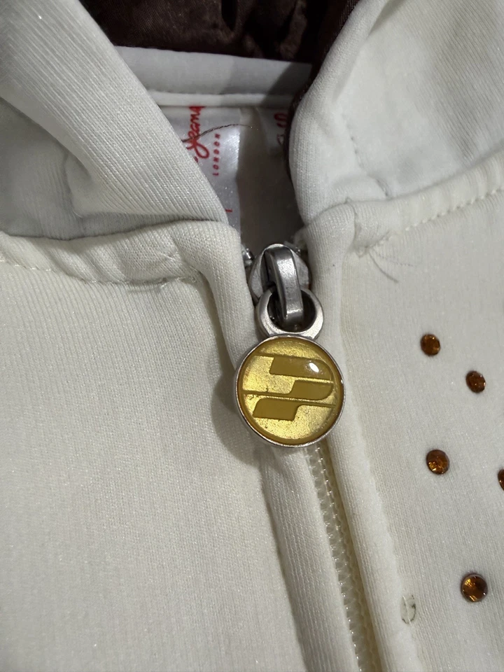 Pepe Jeans London Niñas Sudadera con Capucha Cremallera Completa Beige/Marrón Talla S (7/8)-Usada Foto 4 de 4