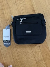 Baggallini Crossbody Bag Black Lets Escape Travel RFID NEW