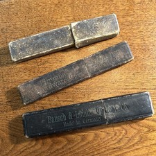 Vintage Straight Razor Box Only Lot (3) Bausch & Lomb Optical Co Germany Simmons