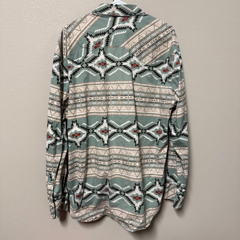 Camisa Rock & Roll Denim Perla Snap Western Rodeo Para Hombre XXL Azteca Calce Moderno 2XL Foto 4 de 4