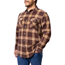 Freedom Foundry Men's Flannel Shirt Plaid Lightweight Brown Size XL