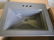 KOHLER 2337-4-58 MEMOIRS STATELY SELF-RIMMING LAVATORY SINK - THUNDER GREY - NEW