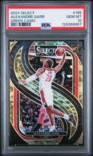 2024 Panini Select Alexandre Sarr #185 Rookie Green Camo Prizm  PSA 10