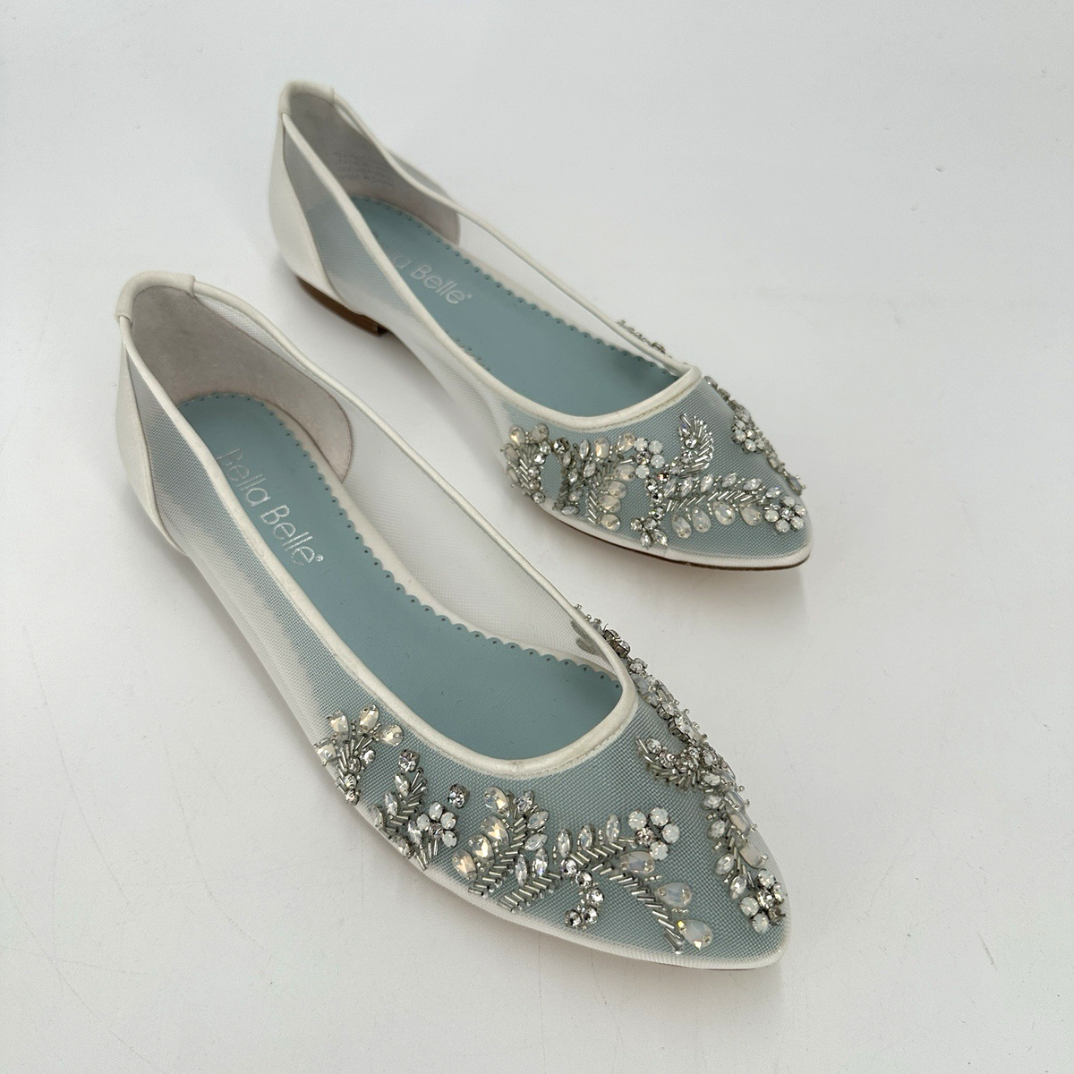 Bella Belle Clear Flat Shoes Bella Belle Crystal Embellished Clear