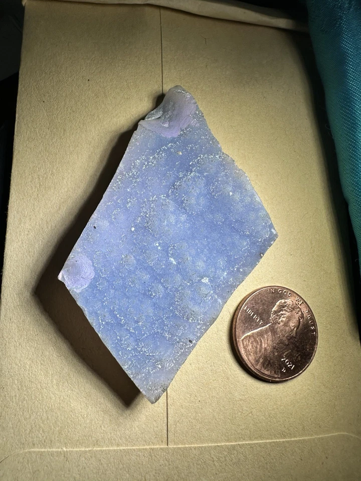 Boytrioidal Lavanda Azul Calcedonia Druzy Cabujón 100 Quilates 60x40mm StarShine Foto 2 de 4