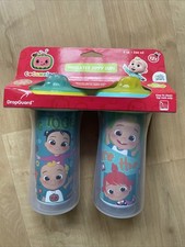 CoComelon Themed Insulated Sippy Cup 9oz each. Two in Pack Factory New 