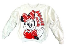 Vintage Disney Minnie Mouse Sweatshirt L White Graphic Front Back