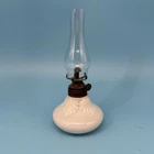Antique Miniature Milk Glass Hurricane Oil Lamp 6.5” Tall