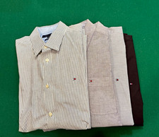 Tommy Hilfiger Men's Medium Fit lot of (3) Long Sleeve Button-Up Shirts EUC
