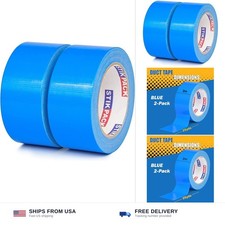 2 Rolls Blue Duct Tape, Heavy Duty Strong Industrial Colored Duct Tape 9mil x...