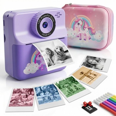 Instant Print with Carrying Case, Digital Selfie with 6 Rolls Print Paper, 5 ...