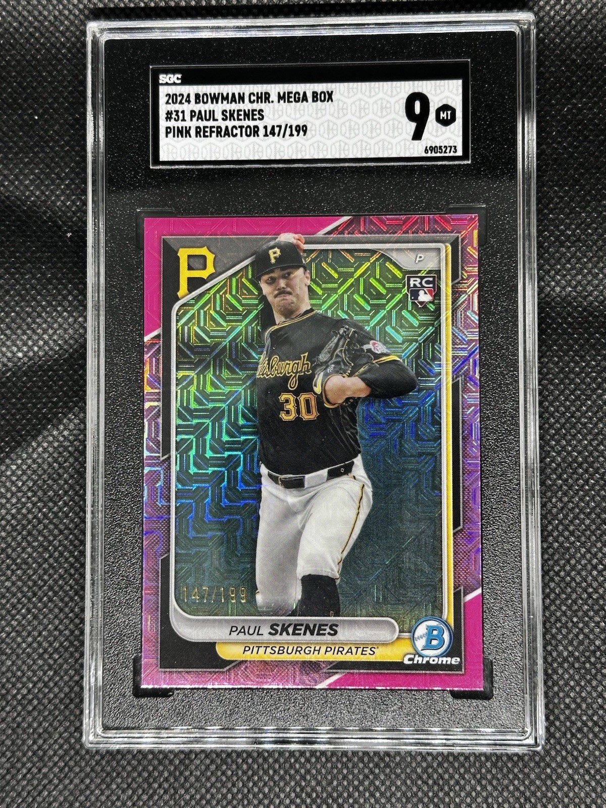 2024 Bowman Chrome - Paul Skenes #31 Pink Mojo Refractor /199 (RC)