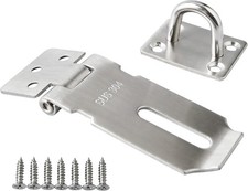 Hasp Lock Door Hinge Lock Padlock Clasp Latch Hinges Lock 3 Inch Brushed Nickel