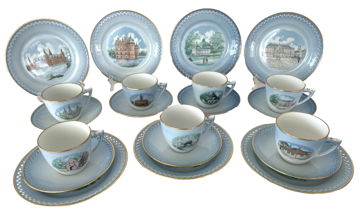Vintage Copenhagen B&G Bing Grondahl Denmark Landmarks Dessert 7