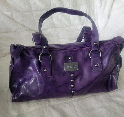 Unlisted Y2K Purple Studded  Shoulder  Handbag Zip Closure Leather Pockets Purse