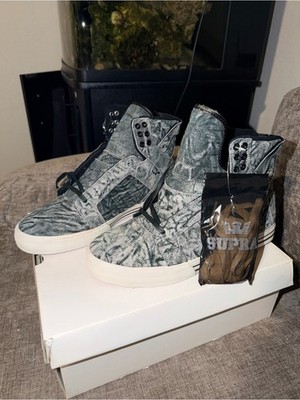 Supra Skytop Wildlife High Top Sneakers Gray Black Men s 8.5 NEW Rare  NS18046