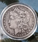 1902 (P) Morgan Silver Dollar - 1 ea - 90 % Pure Silver- Very Fine - In Capsule