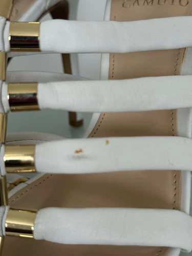 Vince Camuto Women's White/Gold Caged Gladiator Dress Stiletto/Heels Size: 8 1/2 - Imagen 14 de 15