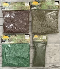 Lot of 4 Sun-Ray Scenics ~ GROUND TURF ~ Brown & Green ~ New/Sealed Packages