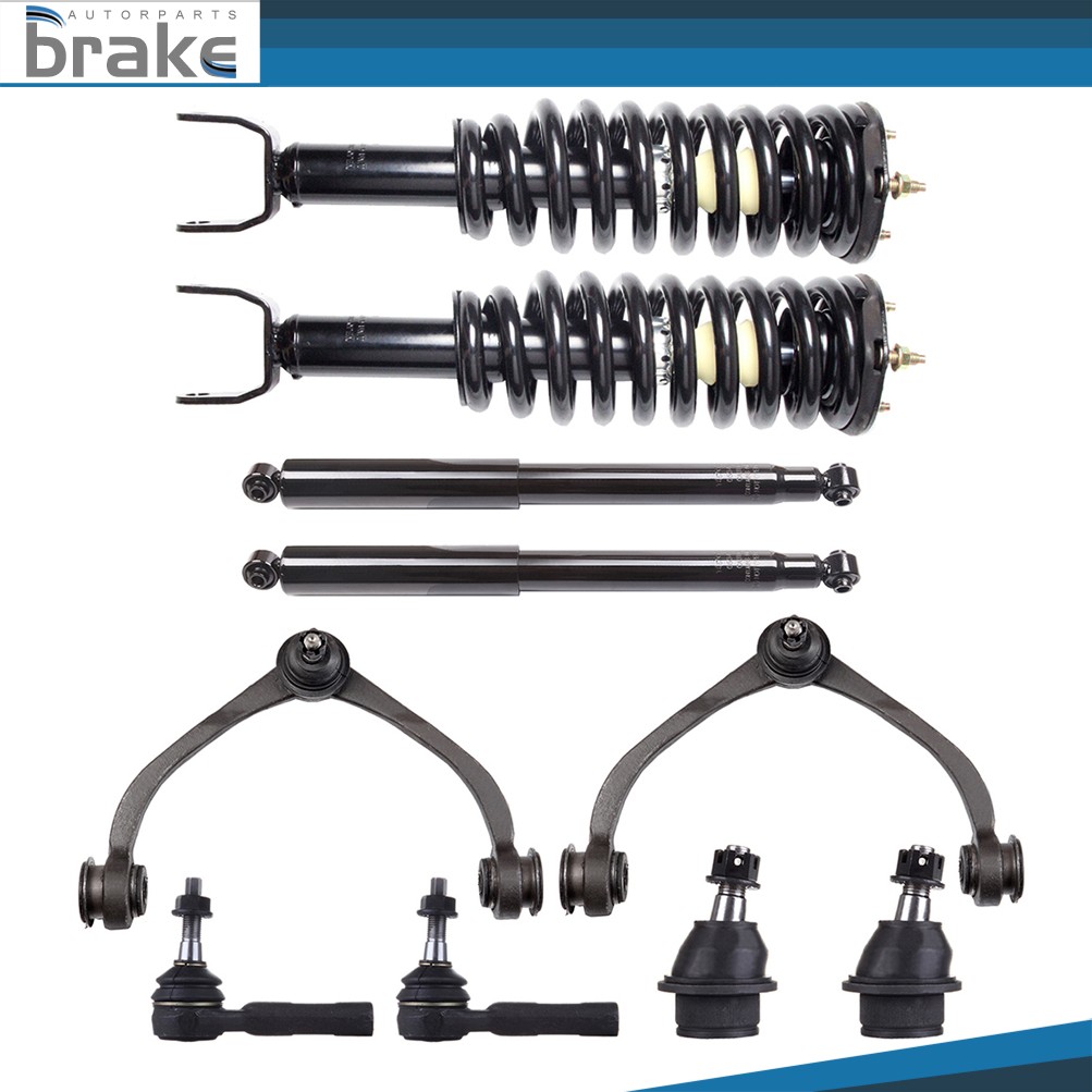 For 05-09 Dodge Dakota Raider 2WD Front Struts Rear Shocks Upper Control Arm