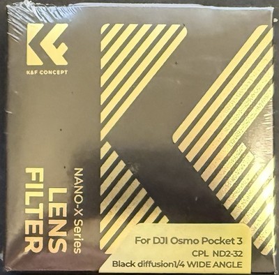 K&F CONCEPT Osmo Pocket 3 Magnetic Filter Set 4 Pack CPL + Black-Mist 1/4 + ND2-