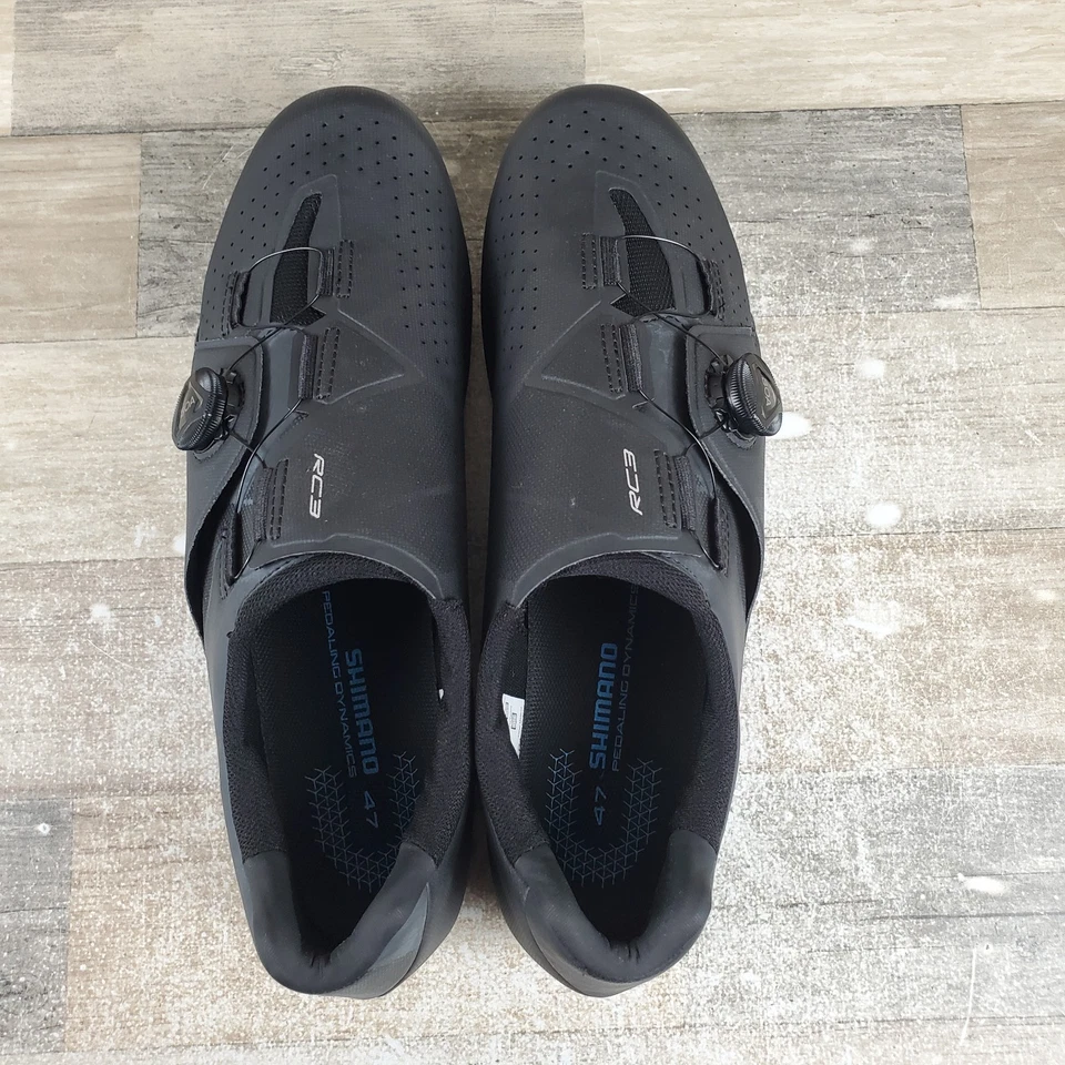 Shimano SH-RC300 Dynalast Mens Road Cycling Shoes Sz 11.8 Black Bike Sneakers - Image 4 of 4