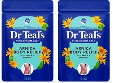 Dr Teal's Epsom Salt Magnesium Soak, Arnica Body 48 Ounce Pack of 2 , White